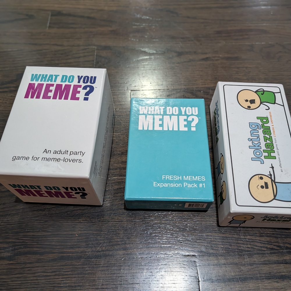 What do you meme? & Expansion pack Joking hazard adult party card games cyanide